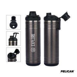 Pelican Pacific Chug 26 oz. Topographical Recycled Double Wall Stainless Steel Water Bottle