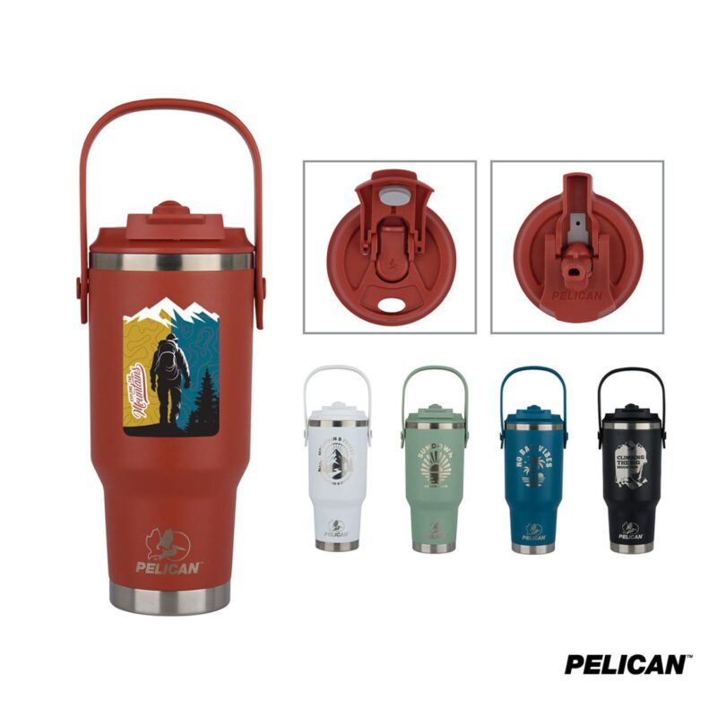 Pelican-Porter-Dual-Swing-30-oz-Recycled-Double-Wall-Stainless-Steel-Tumbler-PL1016 Pelican Porter Dual Swing 30 oz. Recycled Double Wall Stainless Steel Tumbler